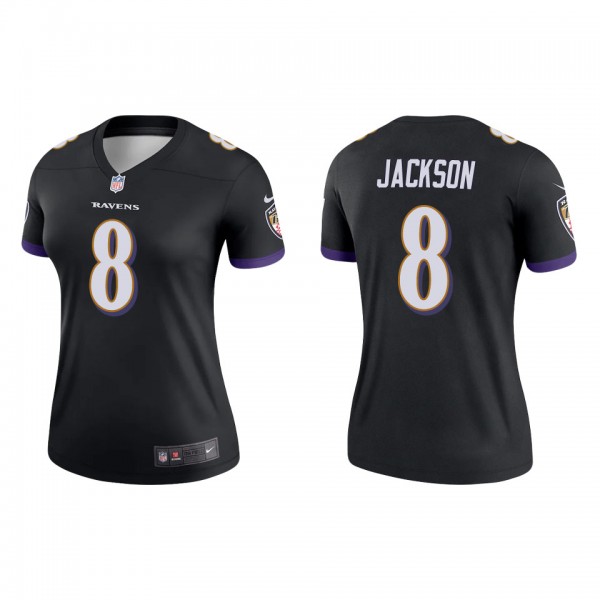 Lamar Jackson Women's Baltimore Ravens Black Legen...