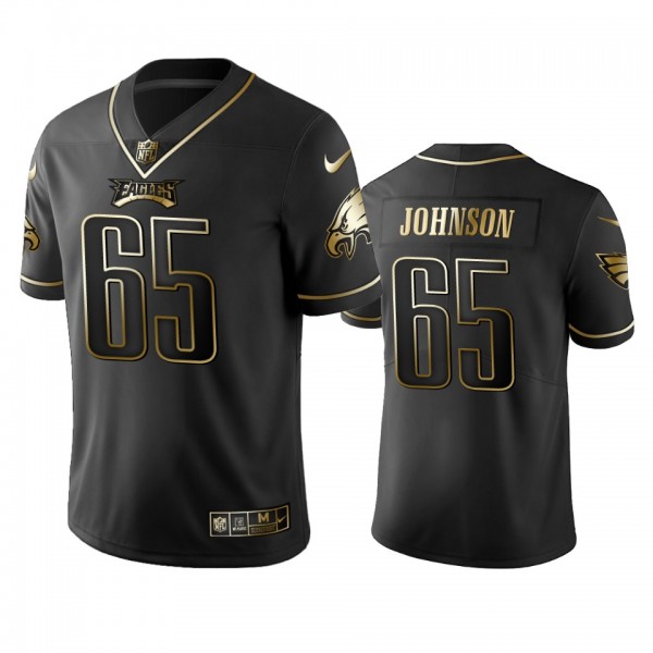 NFL 100 Lane Johnson Philadelphia Eagles Black Golden Edition Vapor Untouchable Limited Jersey - Men's