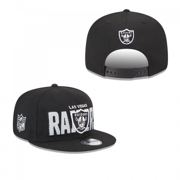 Men's Las Vegas Raiders Black 2023 NFL Draft 9FIFTY Snapback Adjustable Hat