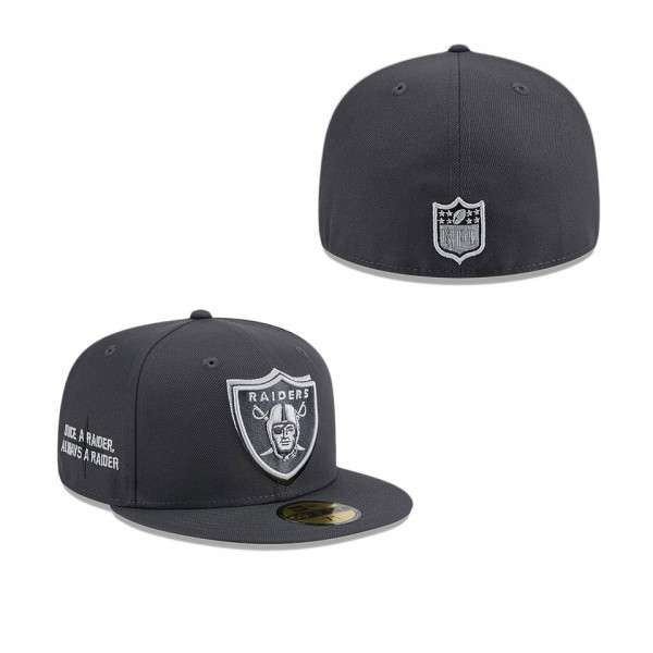 Men's Las Vegas Raiders Graphite Official 2024 NFL Draft On Stage 59FIFTY Fitted Hat