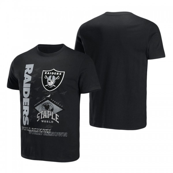 Men's Las Vegas Raiders NFL x Staple Black World Renowned T-Shirt