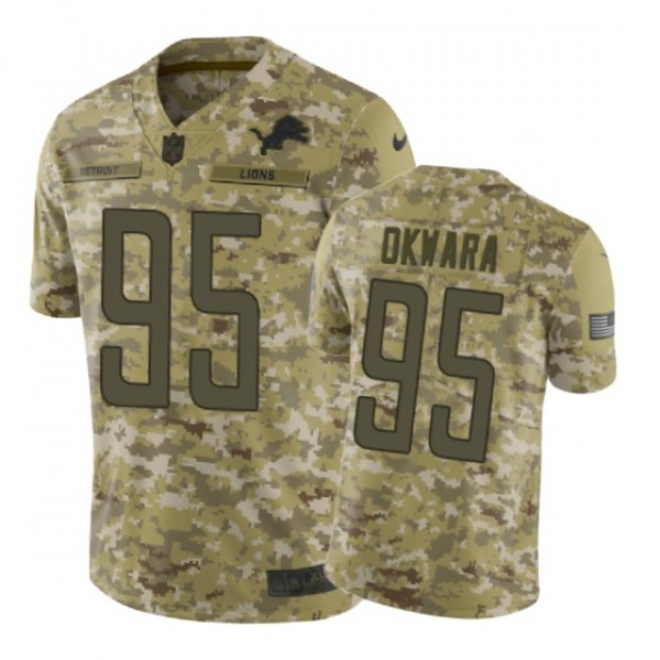 Detroit Lions #95 2018 Salute to Service Romeo Okw...