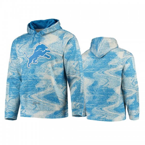 Detroit Lions Blue Gray Static Pullover Hoodie