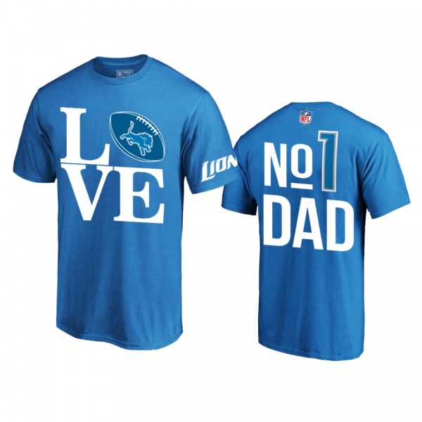 Detroit Lions Blue NO.1 Dad Father's Day T-shirt