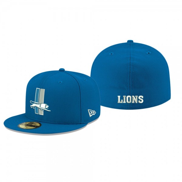 Detroit Lions Blue Omaha Throwback 59FIFTY Fitted ...