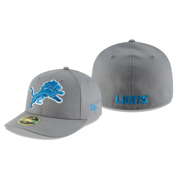 Detroit Lions Gray Omaha Color Rush Low Profile 59FIFTY Hat