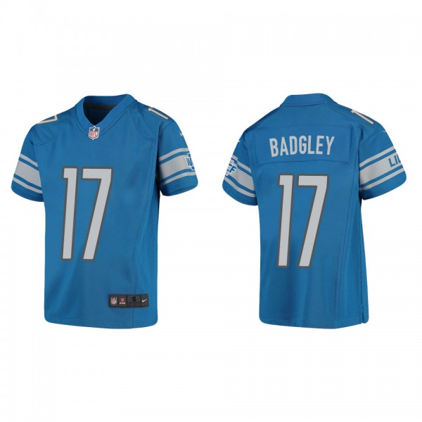 Youth Detroit Lions Michael Badgley Blue Game Jers...