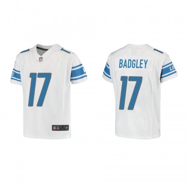 Youth Detroit Lions Michael Badgley White Game Jer...