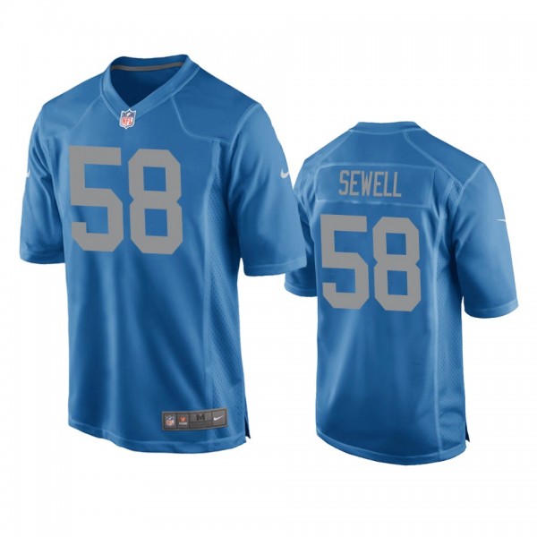 Detroit Lions Penei Sewell Blue Throwback Game Jer...