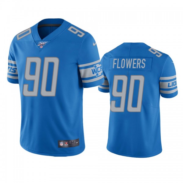 Detroit Lions Trey Flowers Light Blue 100th Season...