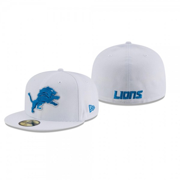 Detroit Lions White Omaha 59FIFTY Fitted Hat