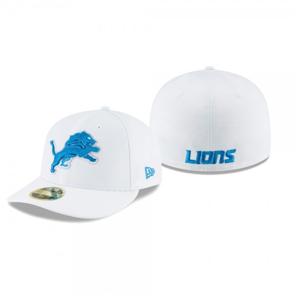 Detroit Lions White Omaha Low Profile 59FIFTY Hat