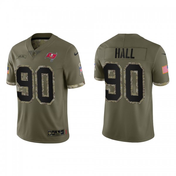 Logan Hall Tampa Bay Buccaneers Olive 2022 Salute To Service Limited Jersey