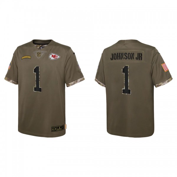 Lonnie Johnson Jr. Youth Kansas City Chiefs Olive 2022 Salute To Service Limited Jersey