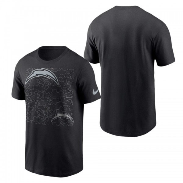 Men's Los Angeles Chargers Black RFLCTV T-Shirt