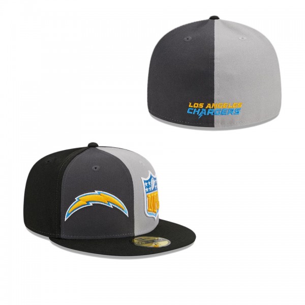 Men's Los Angeles Chargers Gray Black 2023 Sideline 59FIFTY Fitted Hat