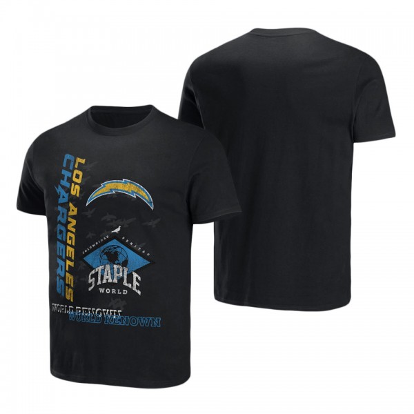 Men's Los Angeles Chargers NFL x Staple Black World Renowned T-Shirt