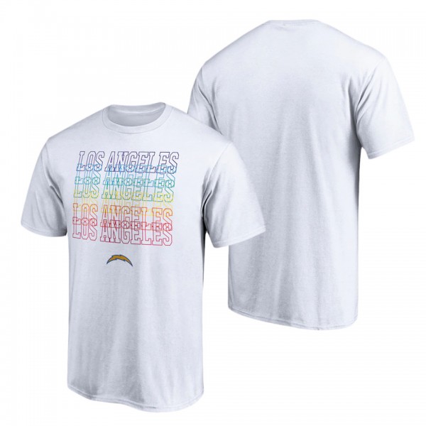 Los Angeles Chargers Fanatics Branded White City Pride T-Shirt