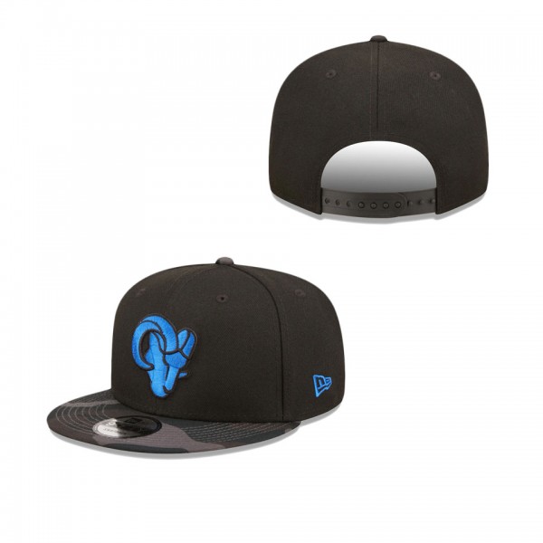 Men's Los Angeles Rams Black Camo Vize 9FIFTY Snapback Hat