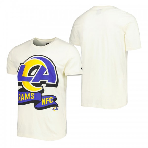 Men's Los Angeles Rams Cream Sideline Chrome T-Shi...
