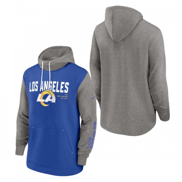 Men's Los Angeles Rams Nike Royal Fashion Color Block Pullover Hoodie