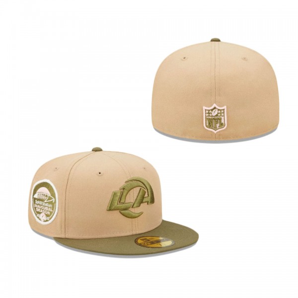 Los Angeles Rams Sofi Stadium Saguaro Tan Olive 59FIFTY Fitted Hat
