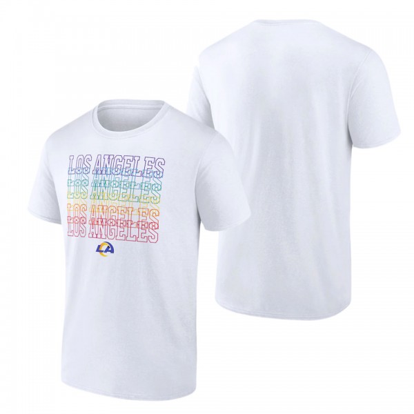 Los Angeles Rams Fanatics Branded White City Pride T-Shirt