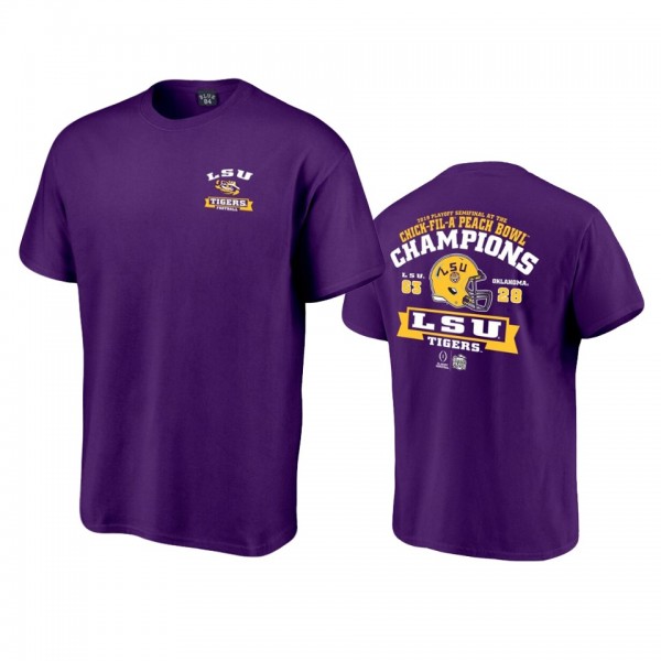 LSU Tigers Purple 2019 Peach Bowl Champions Score T-Shirt
