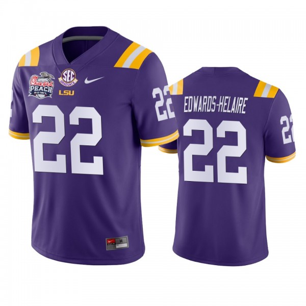 LSU Tigers Clyde Edwards-Helaire Purple 2019 Peach...