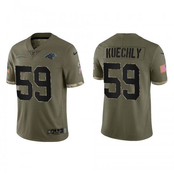 Luke Kuechly Carolina Panthers Olive 2022 Salute T...