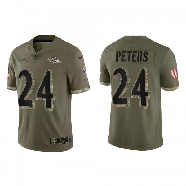 Marcus Peters Baltimore Ravens Olive 2022 Salute T...