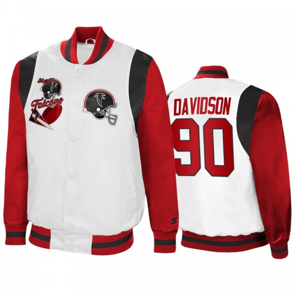 Atlanta Falcons Marlon Davidson White Red Retro Th...