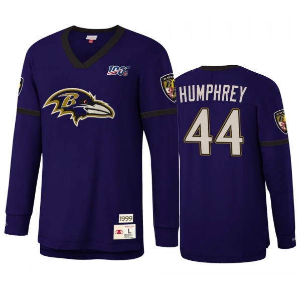 Baltimore Ravens Marlon Humphrey Mitchell & Ness Purple NFL 100 Team Inspired T-Shirt