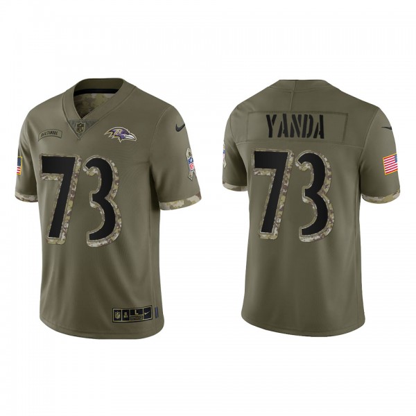 Marshal Yanda Baltimore Ravens Olive 2022 Salute To Service Limited Jersey
