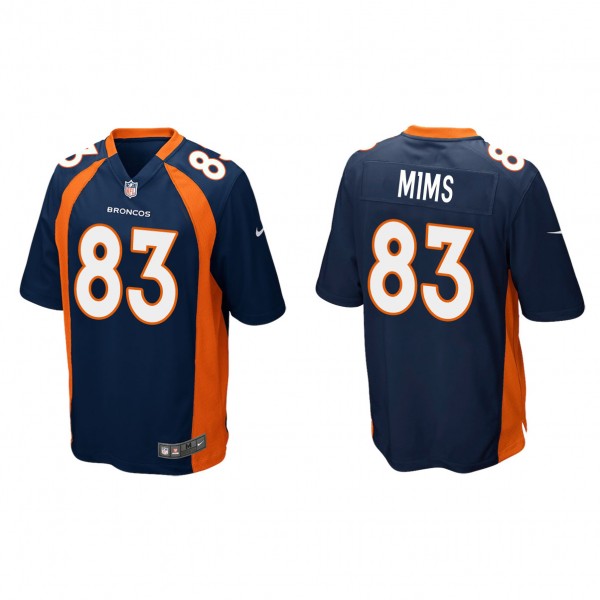 Men's Denver Broncos Marvin Mims Navy 2023 NFL Draft Game Jersey