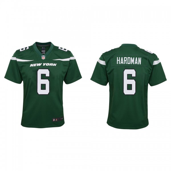 Youth New York Jets Mecole Hardman Green Game Jers...