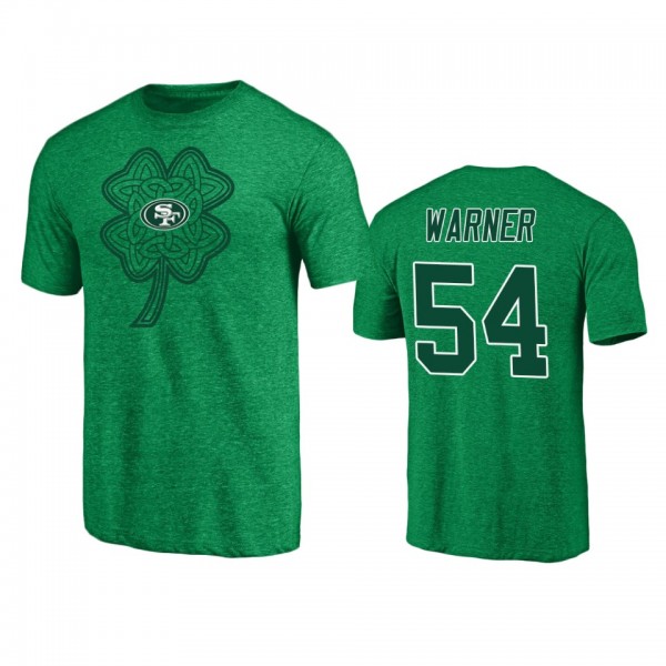 San Francisco 49ers Fred Warner Heathered Kelly Green St. Patrick's Day Paddy's Pride T-Shirt