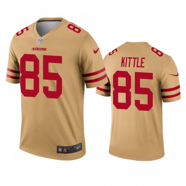 San Francisco 49ers George Kittle Gold Inverted Le...