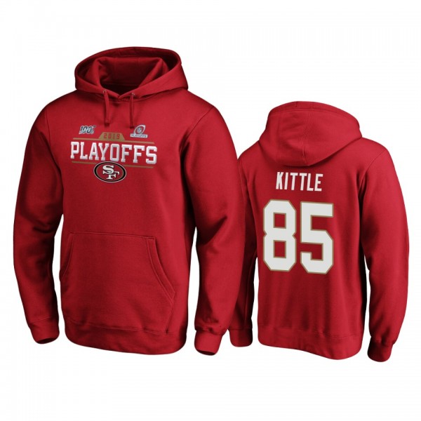 San Francisco 49ers George Kittle Scarlet 2019 NFL Playoffs Chip Shot Pullover Hoodie