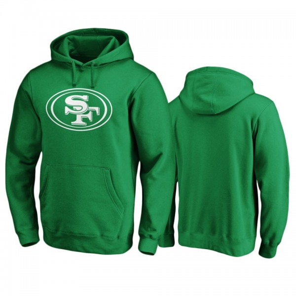 Men's San Francisco 49ers Green St. Patrick's Day White Logo Pullover Hoodie