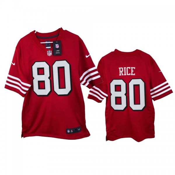 San Francisco 49ers Jerry Rice Scarlet 2021 Game J...