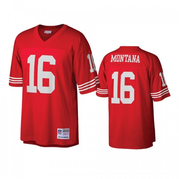 Men's 49ers Joe Montana Scarlet Vintage Replica Je...