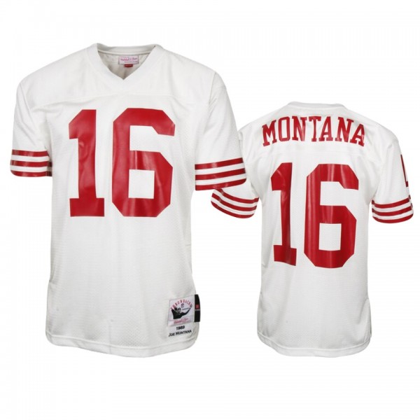 Men's 49ers Joe Montana White Authentic Throwback Jersey