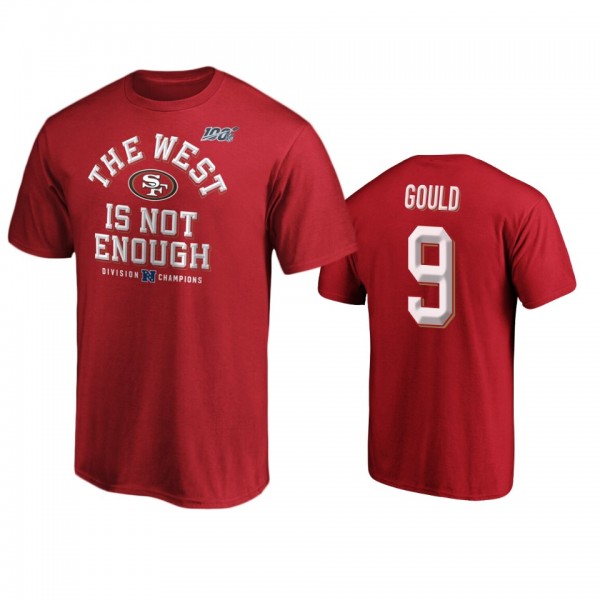 San Francisco 49ers Robbie Gould Scarlet 2019 NFC West Division Champions Cover Two T-Shirt