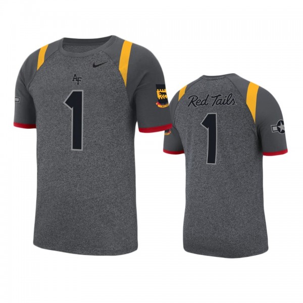 Air Force Falcons # Anthracite Red Tails Jersey T-...