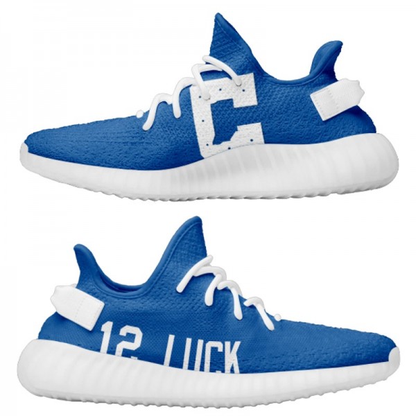 Men's Yeezy Boost 350 Indianapolis Colts Andrew Luck Blue Lightweight Shoes