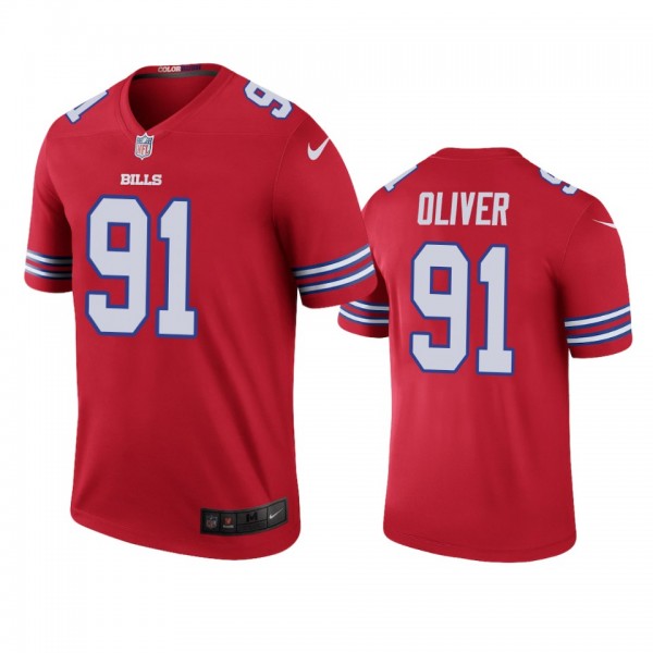 Buffalo Bills Ed Oliver Red 2019 NFL Draft Color R...