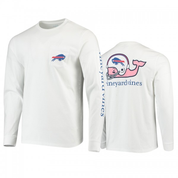 Buffalo Bills White Whale Helmet Long Sleeve T-Shirt