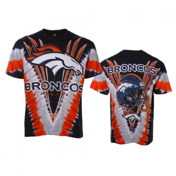 Men's Denver Broncos Blue Orange Tie-Dye Premium T...
