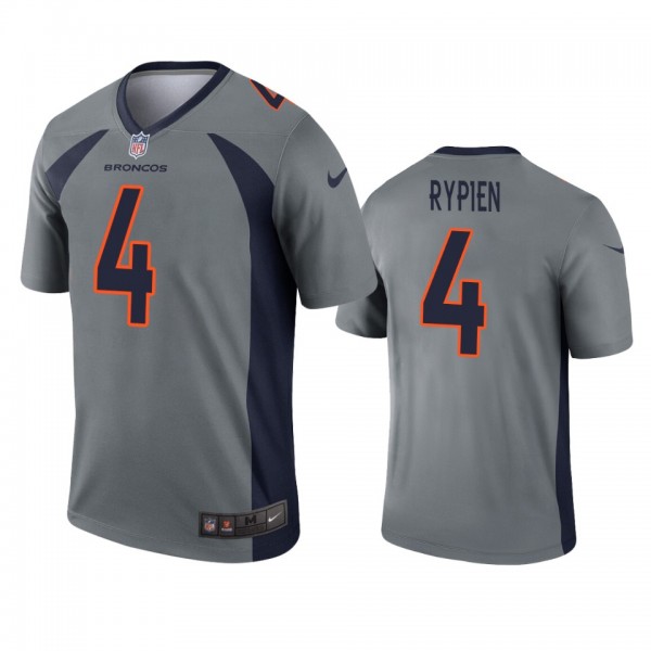 Denver Broncos Brett Rypien Gray Inverted Legend J...